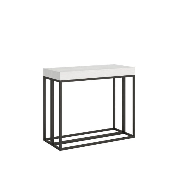 Consolle Epoca Small Premium Bianco Frassino telaio Antracite