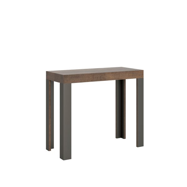 Consolle Linea Small Noce gambe Antracite