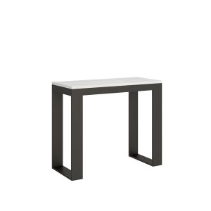 Consolle Tecno Evolution Small Bianco Frassino 90x40 Allungato 90x196 telaio Antracite