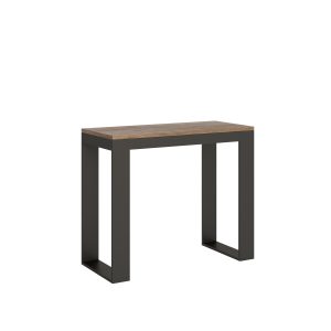 Consolle Tecno Evolution Small Quercia Natura 90x40 Allungato 90x196 telaio Antracite
