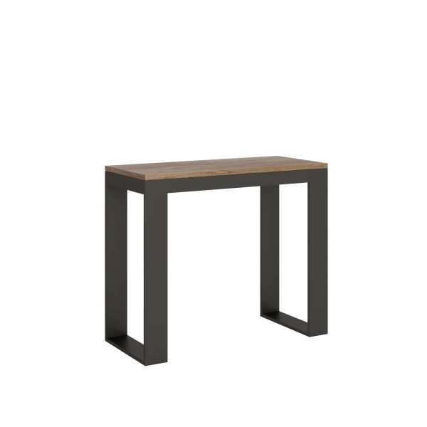 Consolle Tecno Evolution Small Quercia Natura 90x40 Allungato 90x196 telaio Antracite