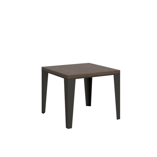 Tavolo Flame Libra Noce 90x90 Allungato 90x180 telaio e gambe Antracite