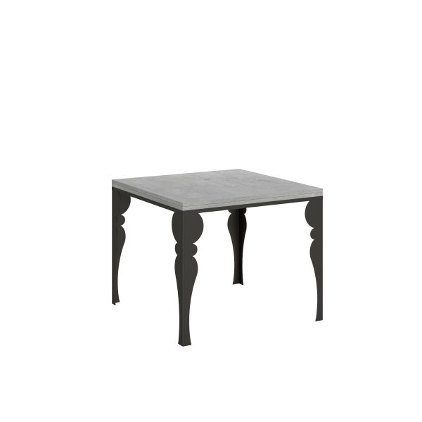 Tavolo Paxon Libra Cemento 90x90 Allungato 90x180 telaio e gambe Antracite