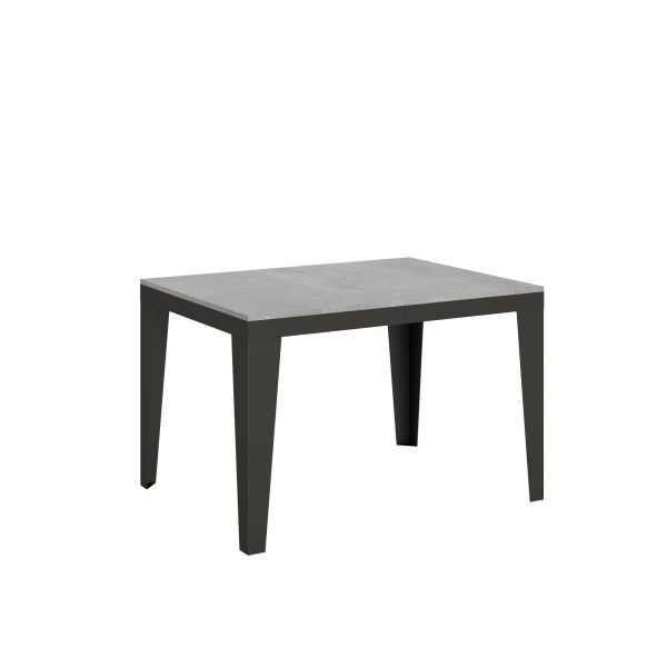 Tavolo Flame Evolution piano Cemento 90x120 Allungato 224 telaio Antracite