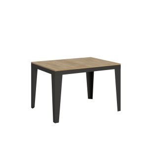 Tavolo Flame Evolution piano Quercia Natura 90x120 Allungato 224 telaio Antracite