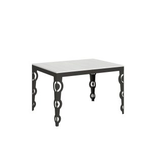 Tavolo Karamay Evolution piano Bianco Frassino 90x120 Allungato 224 telaio Antracite