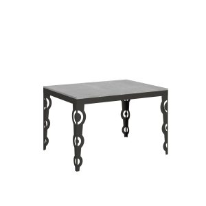 Tavolo Karamay Evolution piano Cemento 90x120 Allungato 224 telaio Antracite