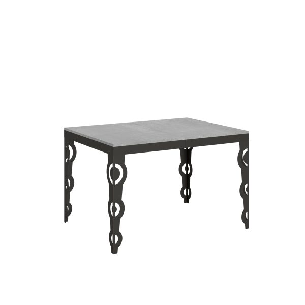 Tavolo Karamay Evolution piano Cemento 90x120 Allungato 224 telaio Antracite