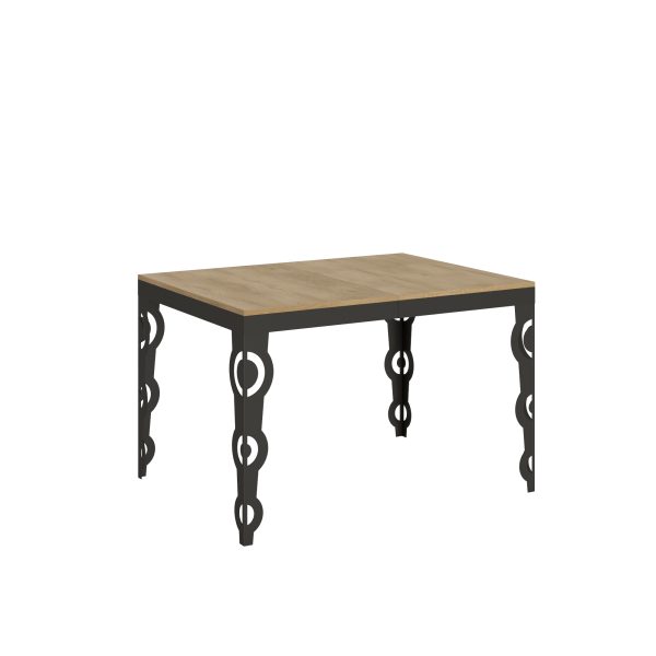 Tavolo Karamay Evolution piano Quercia Natura 90x120 Allungato 224 telaio Antracite