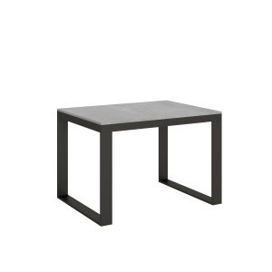 Tavolo Tecno Evolution piano Cemento 90x120 Allungato 90x224 telaio Antracite
