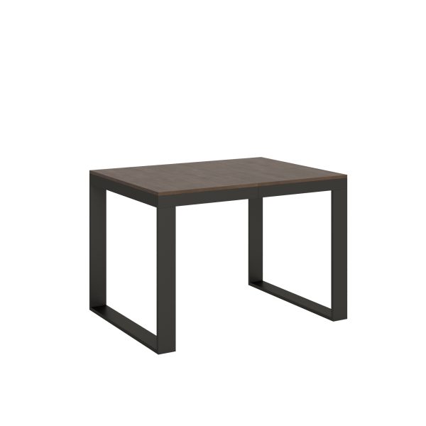 Tavolo Tecno Evolution piano Noce 90x120 Allungato 90x224 telaio Antracite