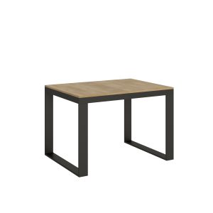 Tavolo Tecno Evolution piano Quercia Natura 90x120 Allungato 90x224 telaio Antracite