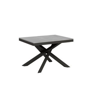 Tavolo Volantis Evolution piano Cemento 90x120 Allungato 224 telaio Antracite