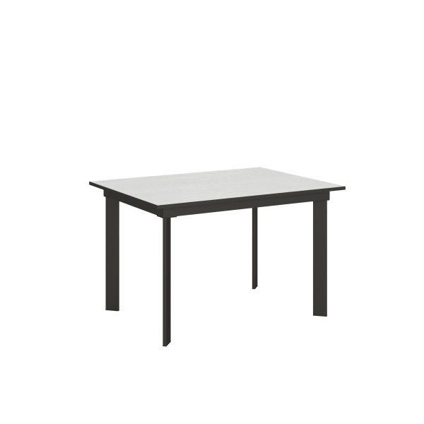 Tavolo Cumar piano Bianco Frassino 90x120 + 60 telaio Antracite