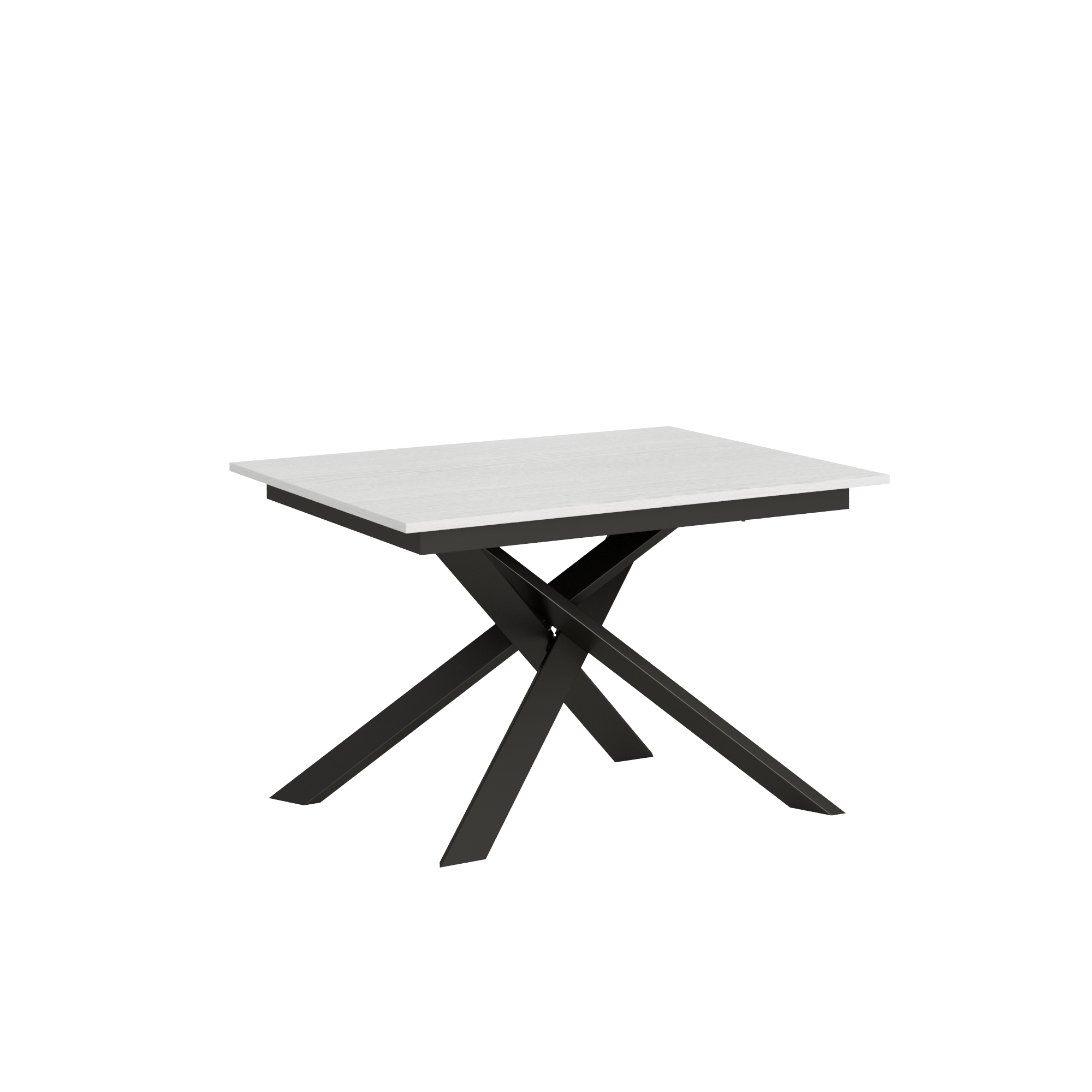 Itamoby Tavolo Ganty piano Bianco Frassino bordo Frassino 90×120 + 60 telaio Antracite