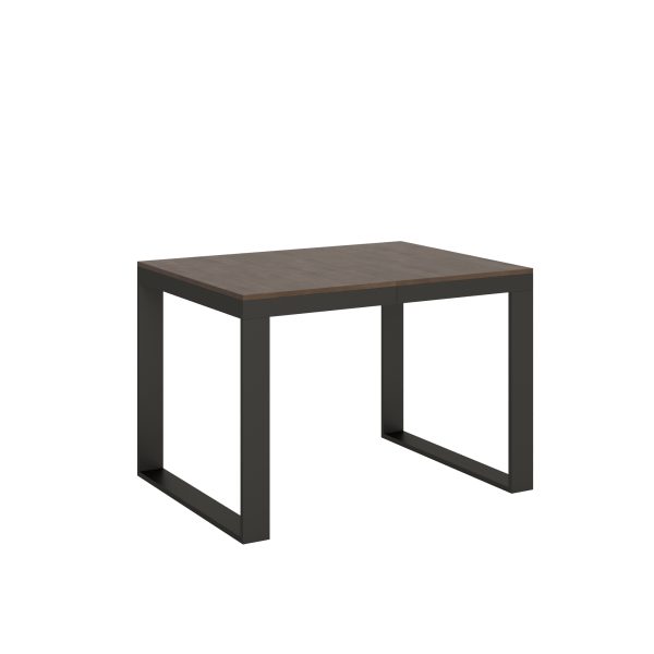 Tavolo Tecno Evolution piano Noce 90x120 Allungato 90x380 telaio Antracite