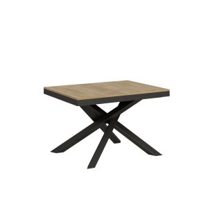 Tavolo Volantis Evolution piano Quercia Natura 90x120 Allungato 380 telaio Antracite