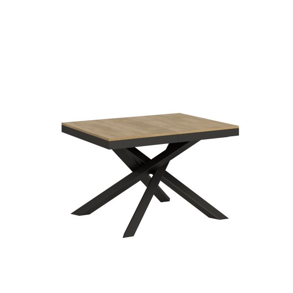 Tavolo Volantis Evolution piano Quercia Natura 90x120 Allungato 380 telaio Antracite