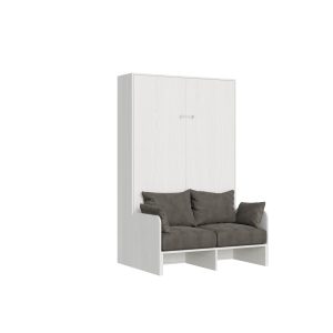 Letto 140 Sofà Kentaro verticale a scomparsa Bianco Frassino