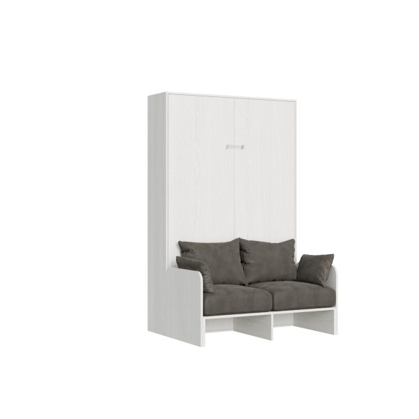 Letto 140 Sofà Kentaro verticale a scomparsa Bianco Frassino