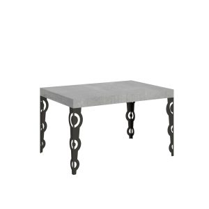 Tavolo Karamay Allungabile piano Cemento 90x130 Allungato 234 telaio Antracite