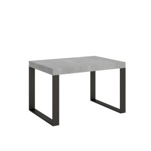 Tavolo Tecno Allungabile piano Cemento 90x130 Allungato 234 telaio Antracite