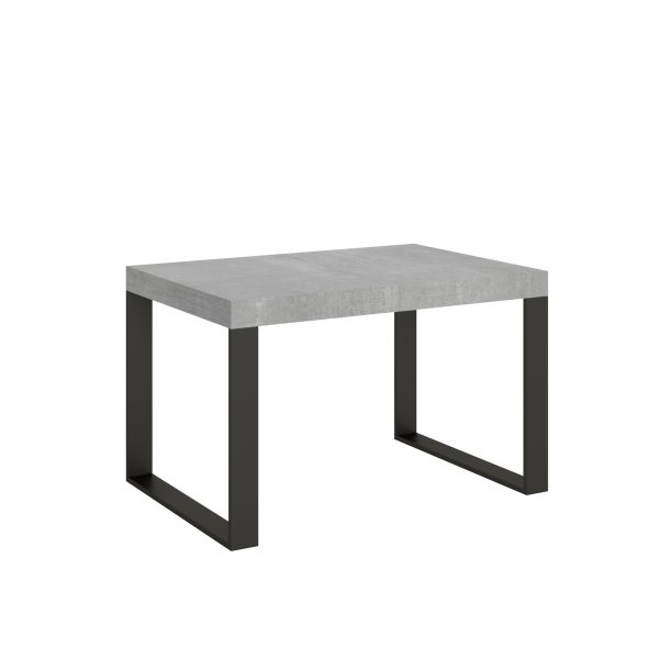Tavolo Tecno Allungabile piano Cemento 90x130 Allungato 234 telaio Antracite