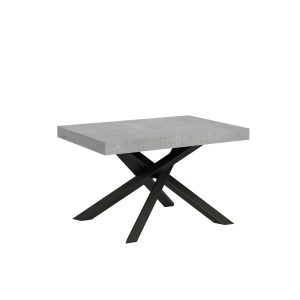 Tavolo Volantis Allungabile piano Cemento 90x130 Allungato 234 telaio Antracite