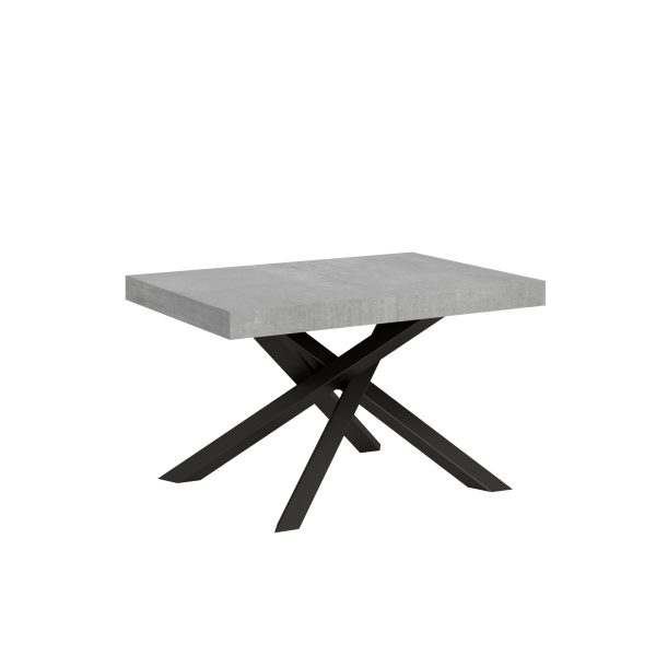 Tavolo Volantis Allungabile piano Cemento 90x130 Allungato 234 telaio Antracite
