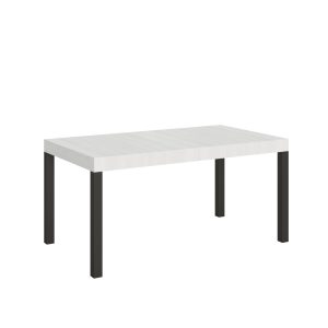 Tavolo everyday Allungabile piano Bianco Frassino 90x160 Allungato 420 telaio Antracite