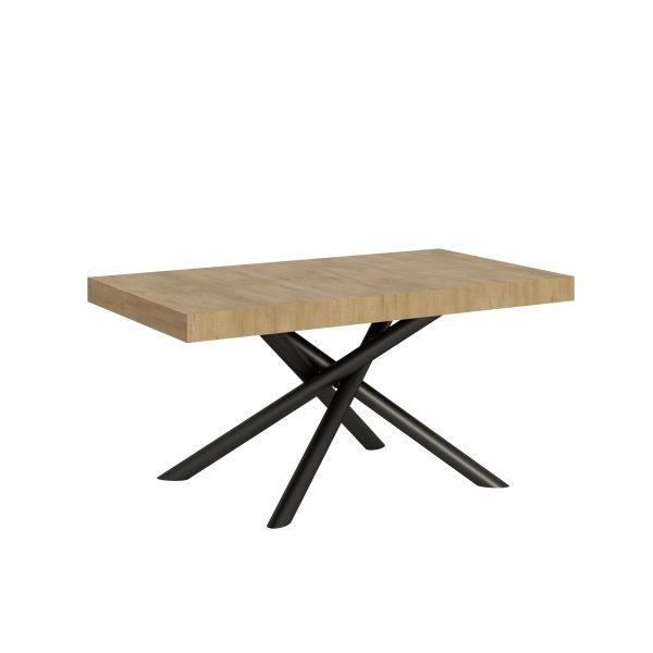 Tavolo Famas Allungabile piano Quercia Natura 90x160 Allungato 420 telaio Antracite