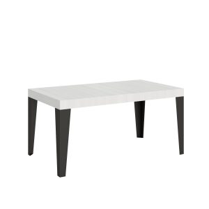 Tavolo Flame Allungabile piano Bianco Frassino 90x160 Allungato 420 telaio Antracite