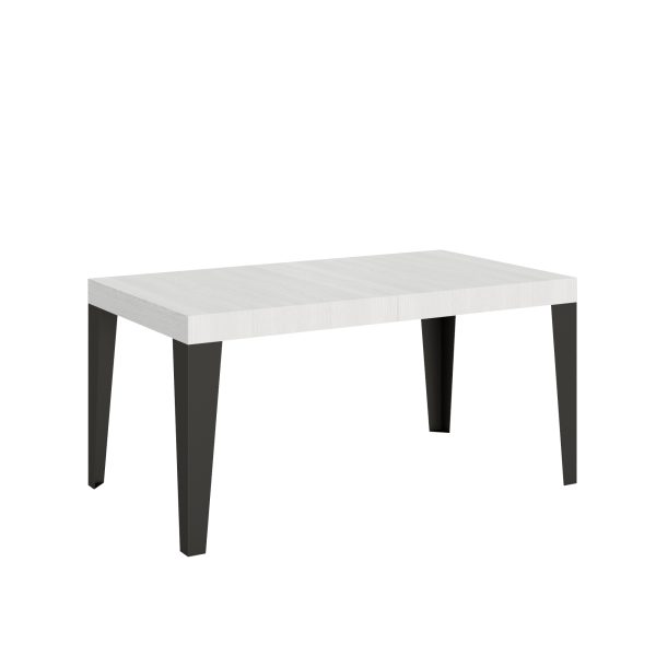 Tavolo Flame Allungabile piano Bianco Frassino 90x160 Allungato 420 telaio Antracite