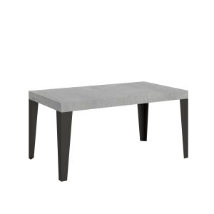 Tavolo Flame Allungabile piano Cemento 90x160 Allungato 264 telaio Antracite