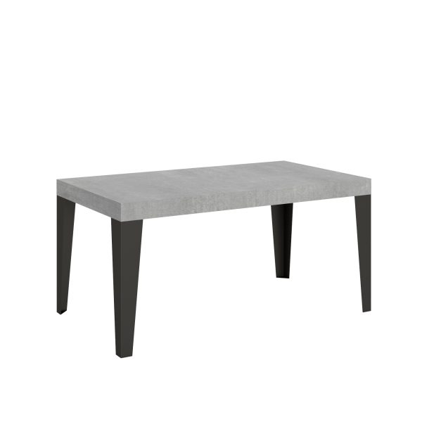Tavolo Flame Allungabile piano Cemento 90x160 Allungato 264 telaio Antracite