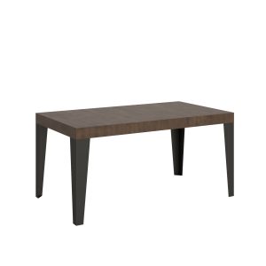 Tavolo Flame Allungabile piano Noce 90x160 Allungato 264 telaio Antracite