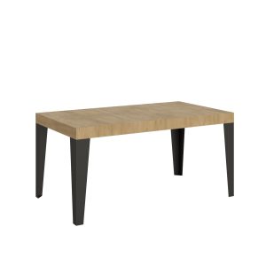 Tavolo Flame Allungabile piano Quercia Natura 90x160 Allungato 264 telaio Antracite