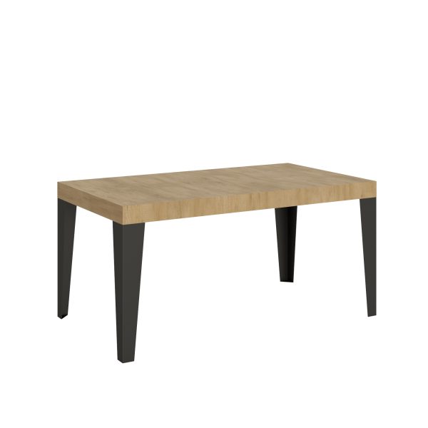Tavolo Flame Allungabile piano Quercia Natura 90x160 Allungato 264 telaio Antracite
