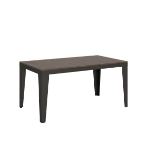 Tavolo Flame Evolution piano Noce 90x160 Allungato 264 telaio Antracite