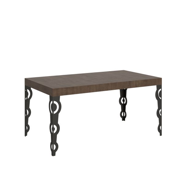 Tavolo Karamay Allungabile piano Noce 90x160 Allungato 420 telaio Antracite