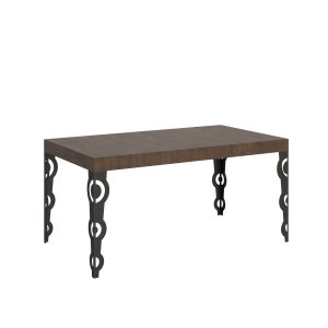 Tavolo Karamay Allungabile piano Noce 90x160 Allungato 264 telaio Antracite