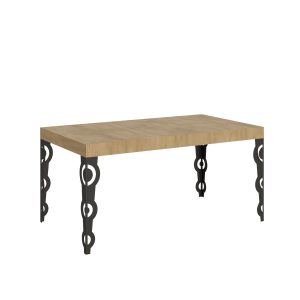 Tavolo Karamay Allungabile piano Quercia Natura 90x160 Allungato 264 telaio Antracite