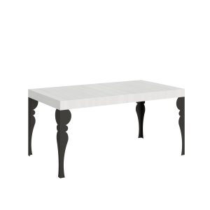 Tavolo Paxon Allungabile piano Bianco Frassino 90x160 Allungato 264 telaio Antracite