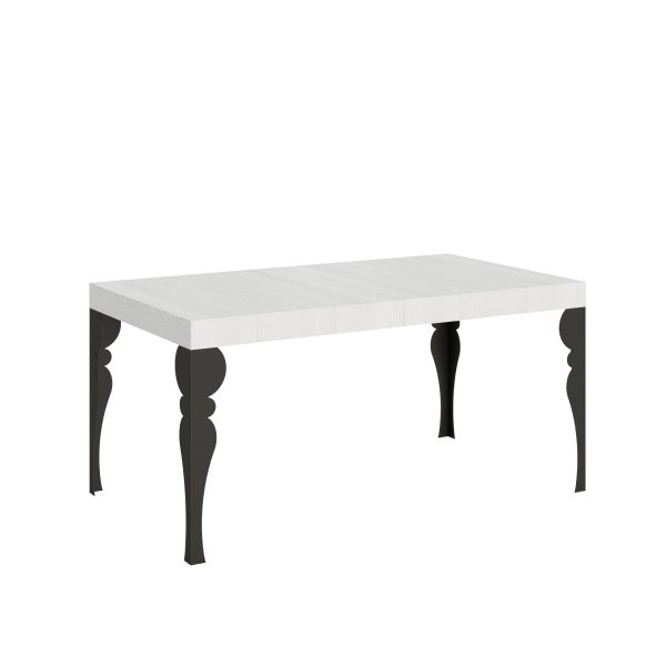 Tavolo Paxon Allungabile piano Bianco Frassino 90x160 Allungato 264 telaio Antracite