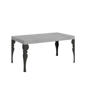 Tavolo Paxon Allungabile piano Cemento 90x160 Allungato 264 telaio Antracite