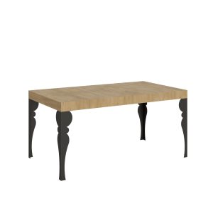 Tavolo Paxon Allungabile piano Quercia Natura 90x160 Allungato 264 telaio Antracite
