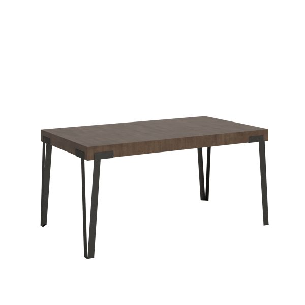 Tavolo Rio Allungabile piano Noce 90x160 Allungato 264 telaio Antracite