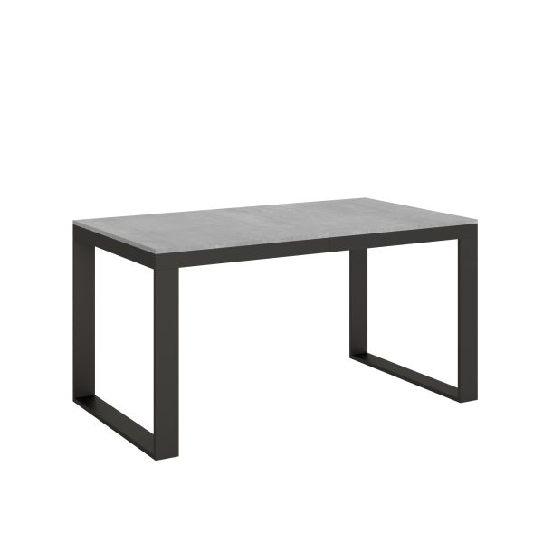 Tavolo Tecno Evolution piano Cemento 90x160 Allungato 90x264 telaio Antracite