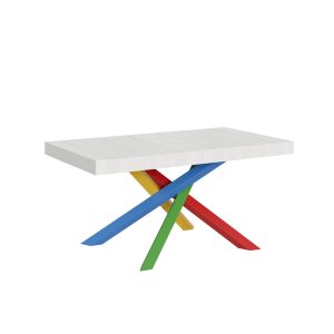 Tavolo Volantis Allungabile piano Bianco Frassino 90x160 Allungato 420 telaio 4/B