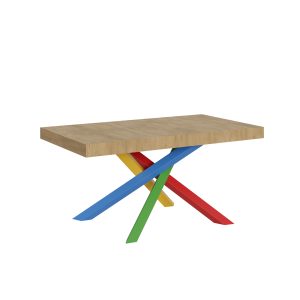 Tavolo Volantis Allungabile piano Quercia Natura 90x160 Allungato 420 telaio 4/B